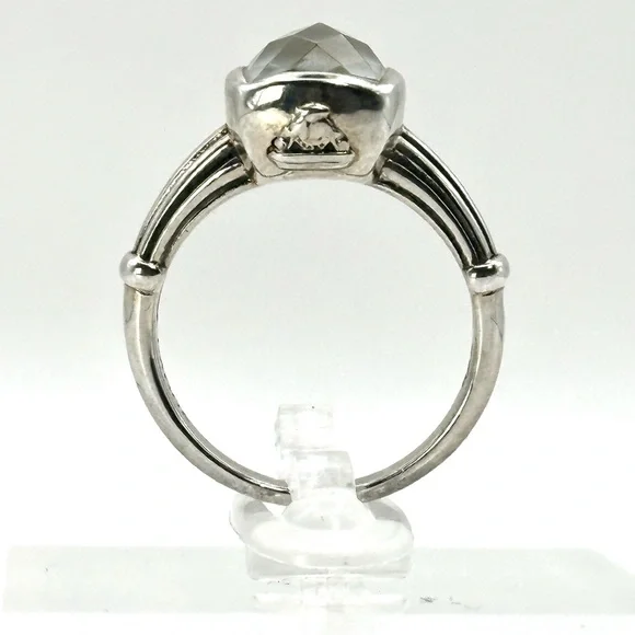 Lagos Mother of Pearl Quartz Doublet Silver Ring Size 7 - Picture 7 of 13